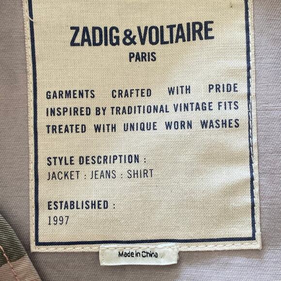 ZADIG & VOLTAIRE Kavy Camou Brode Embroidered Jacket, Size Large - Picture 5 of 15